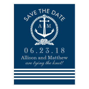 Wedding Save the Date Postcards | Nautical Theme