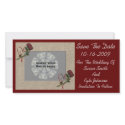 Wedding Save The Date Roses Hearts Photo Card photocard