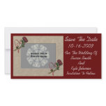 Wedding Save The Date Roses Hearts Photo Card
