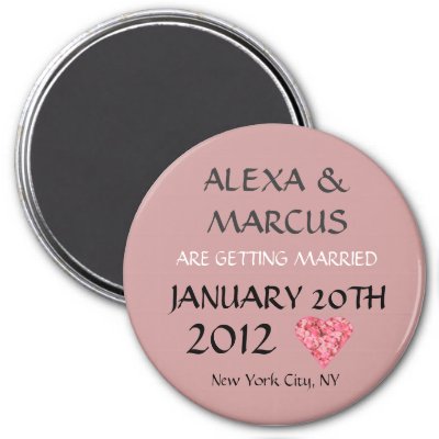 Wedding Save the Date Round Magnet