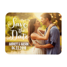 Wedding Save the Date | Simple Script Rectangle Magnets