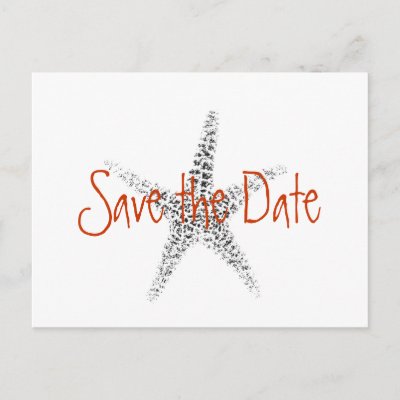 Wedding Save the Date with Starfish Post Card