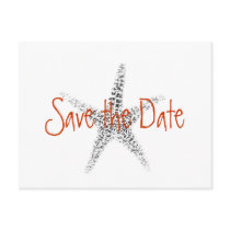 Wedding Save the Date with Starfish postcards by monicamarieadams Wedding Save the Date with Starfish postcards