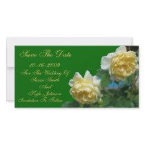Wedding Save The Date Yellow Roses Flower Card photo cards