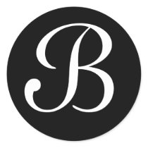WEDDING SEAL "B" BLACK AND WHITE stickers by Initialreaction WEDDING SEAL "B" BLACK AND WHITE stickers