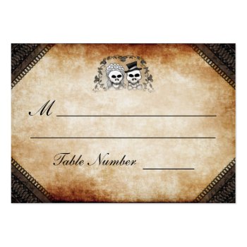 Wedding Seating - Brown Gothic Halloween Skeletons Large Business Cards (pack Of 100) by juliea2010 at Zazzle