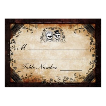 Wedding Seating - Brown Gothic Halloween Skeletons Large Business Cards (pack Of 100) by juliea2010 at Zazzle
