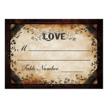 Wedding Seating Card - Brown Gothic Halloween Love Large Business Cards (pack Of 100) by juliea2010 at Zazzle