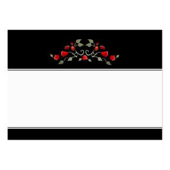 Wedding Seating Cards Blank Black & Red Roses Large Business Cards (pack Of 100) by juliea2010 at Zazzle