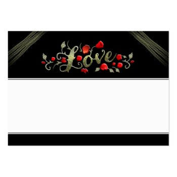 Wedding Seating Cards Love Red Roses Blank Large Business Cards (pack Of 100) by juliea2010 at Zazzle