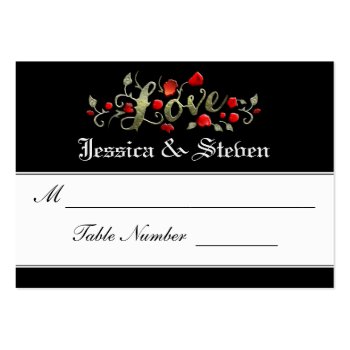 Wedding Seating Cards - Love Red Roses Matching Large Business Cards (pack Of 100) by juliea2010 at Zazzle