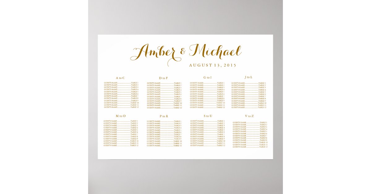 Wedding Seating Chart Poster | Zazzle