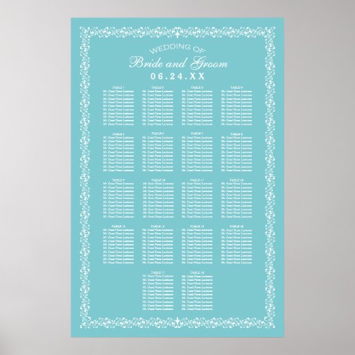 Wedding Seating Chart Poster | Custom Design | Zazzle