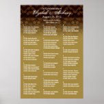 Wedding Seating Chart Poster Gold Floral