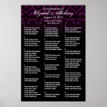 Wedding Seating Chart Poster Pink Floral