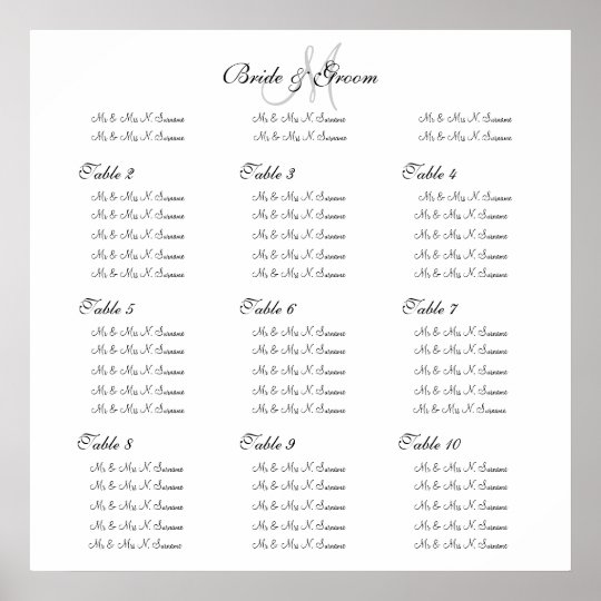Wedding seating chart template Add your guests name and upload your own 