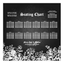 Wedding Seating Chart Victorian Flourish Black posters