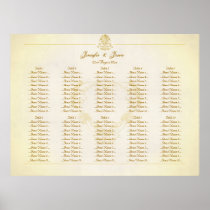Wedding Seating Plan Chart Vintage Parchment Paper Posters