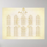 Wedding Seating Plan Chart Vintage Parchment Paper Posters