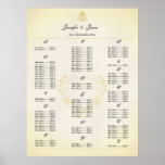 Wedding Seating Plan in Vintage Parchment Style Print