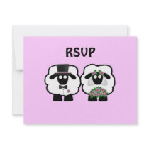 Wedding Sheep RSVP Personalized Announcements
