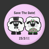Wedding Sheep Save The Date Magnet