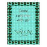 Wedding Shower Invitation (Birini: aqua/brown) Post Card