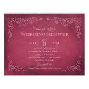 Wedding Shower Invitation | Vintage Vineyard 4.25