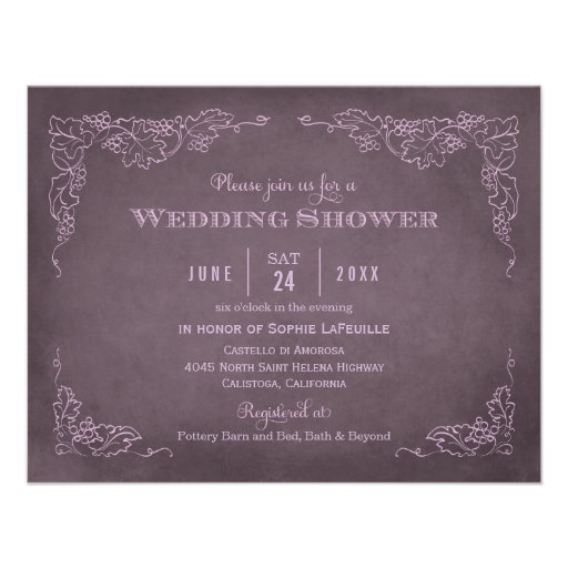 Wedding Shower Invitation | Vintage Vineyard (front side)
