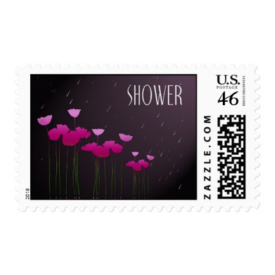 wedding shower with raindrops postage stamps