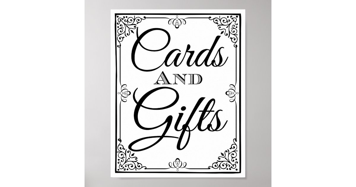 Wedding sign cards and gifts table poster Zazzle