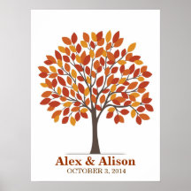 Wedding Signature Tree Poster – Natural Fall