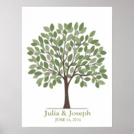 Wedding Signature Tree Poster – Natural Green