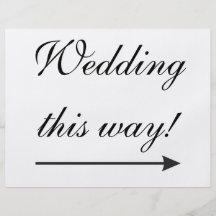 Wedding Signs direction to venue Personalized Flyer