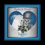 Wedding Skulls - Blue magnets