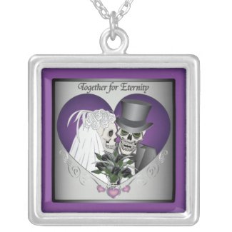 Wedding Skulls - Purple necklace