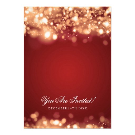 Wedding Sparkling Lights Gold Custom Invite
