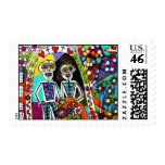 Wedding Stamp Day of the Dead Mexican Couple stamps