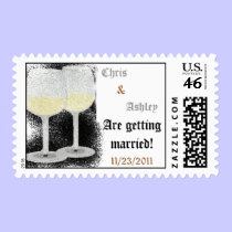 Wedding Stamp Getting Married (Champagne Glasses)