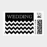 Wedding Stamps | Black And White Chevron Pattern stamps