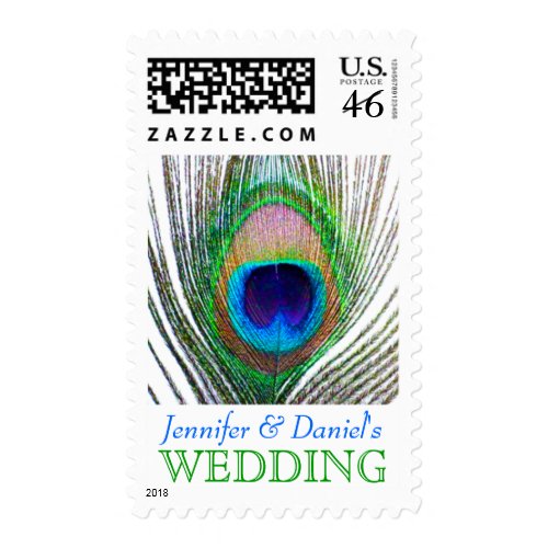 Wedding Stamps For Invitations Peacock Feather