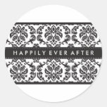 WEDDING :: STICKER SEAL :: damask black