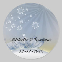 Wedding Sticker White Blue