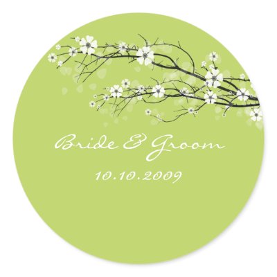 Wedding Stickers blossoms branches, custom color!
