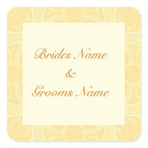 Wedding Stickers - Cream Ivory Gold Pattern