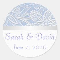 Wedding stickers light blue floral stickers