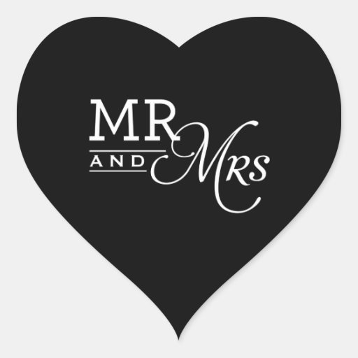 Wedding Stickers Mr And Mrs Modern Typography Black Zazzle 2319