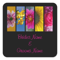 Wedding Stickers - Pink & Yellow Macro Flowers
