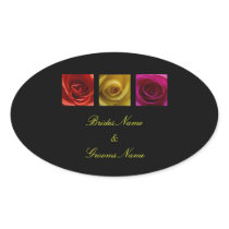 Wedding Stickers - Roses pink yellow orange