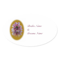 Wedding Stickers - Striped Daisy Gerbra pink yello